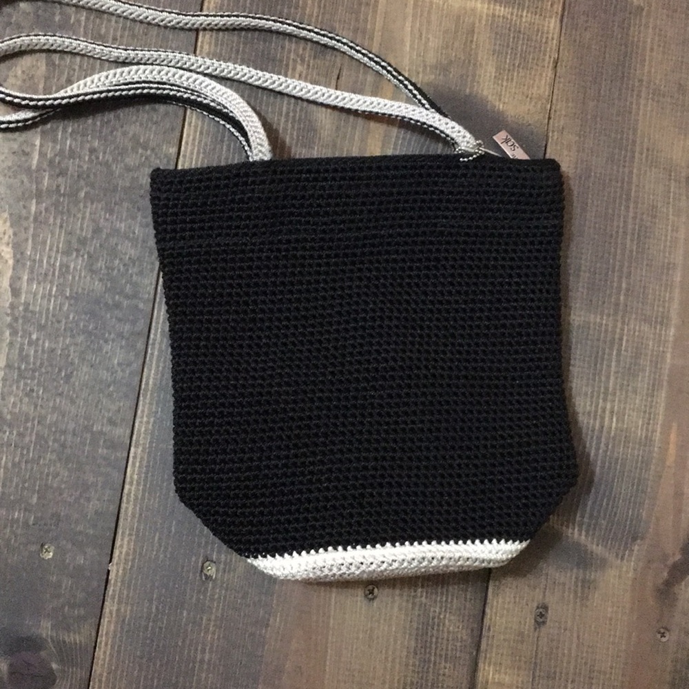 The Sak Black Gray Round Crochet Purse - Picture 3 of 8